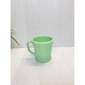 Vintage Mug Jadeite, Fire King Green, D Handle, Coffee Cup 50s